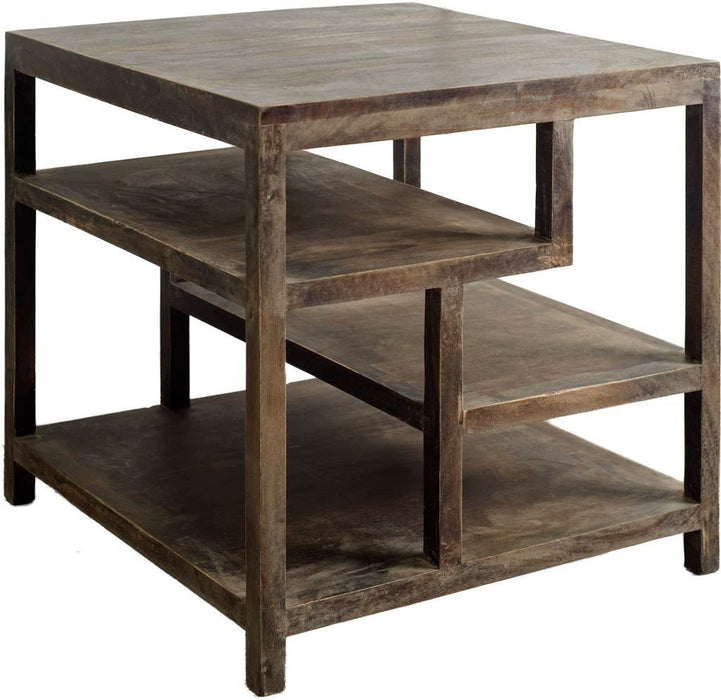 Solid Wood Square End Table (380654) - Brown