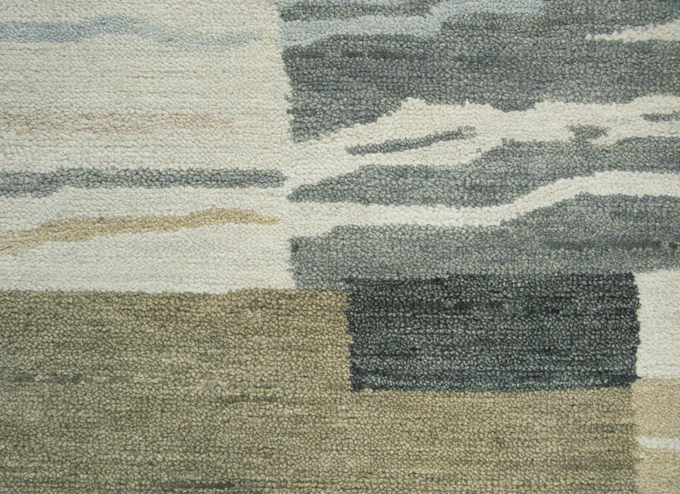 10' X 14' Wool Abstract Hand Tufted Area Rug (747679) - Beige / Natural