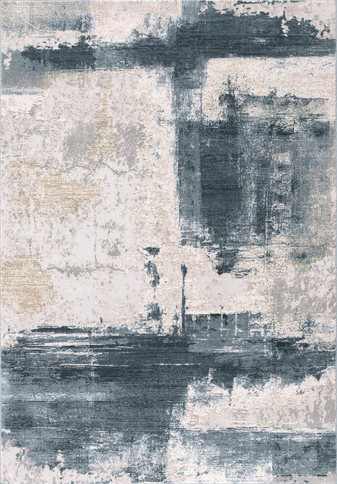 2' X 2' Abstract Square Rug (610364) - Blue / Beige / Gray