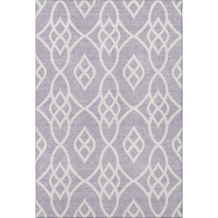 10' X 14' Trellis Washable Area Rug With UV Protection (670279) - Lavender / Ivory