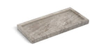 Nolan genuine travertine tray by Meridian Furniture, rectangular tray with natural stone surface and sleek edges.