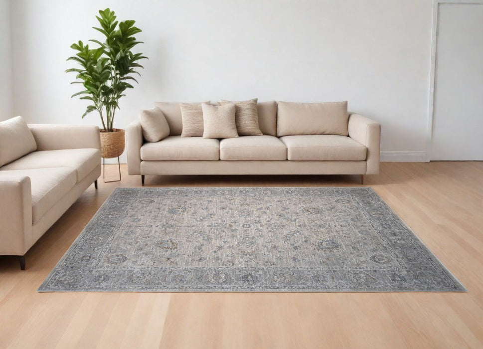 8' x 10' Southwestern Power Loom Stain Resistant Area Rug - Cream