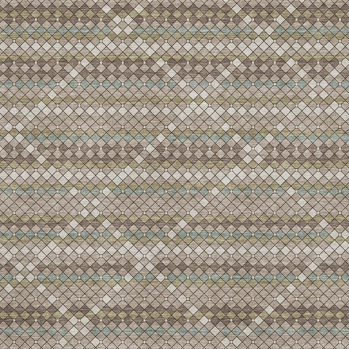 10' X 14' Geometric Washable Area Rug With UV Protection (693708) - Taupe / Brown / Ivory
