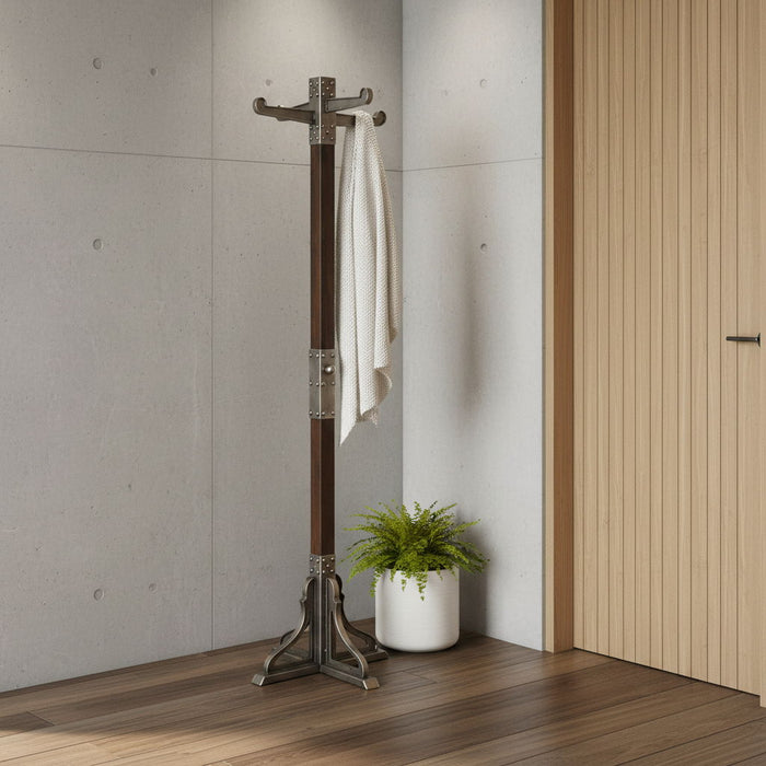 Industrial Chic Vintage Style Coat Rack - Brown