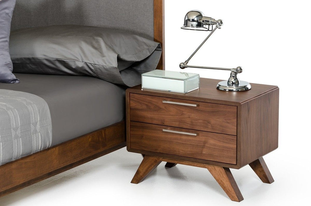 18" Wood And Solid Wood Two Drawer Nightstand - Dark Brown