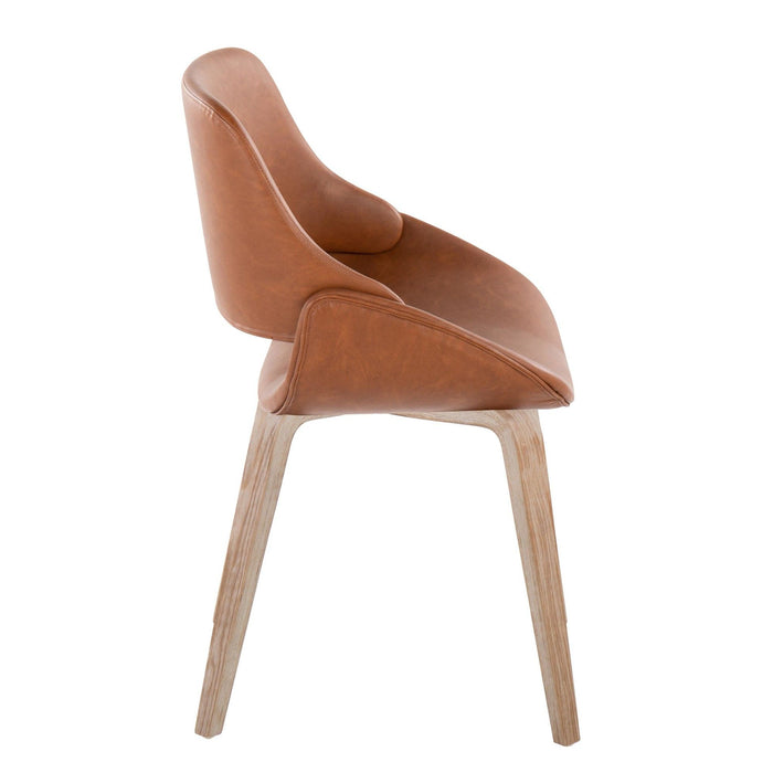 Fabrizzi - Mid-Century Modern Dining / Accent Chair (Set of 2) - Whitewash Wood