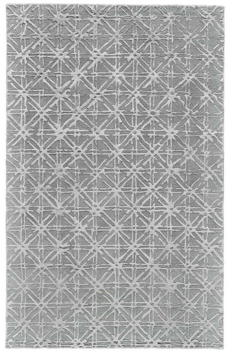 8' x 11' Wool Abstract Tufted Handmade Area Rug - Gray And Silver