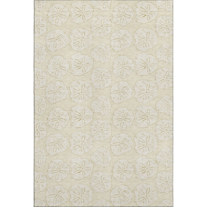 9' X 12' Geometric Washable Area Rug With UV Protection (646078) - Sand / Ivory