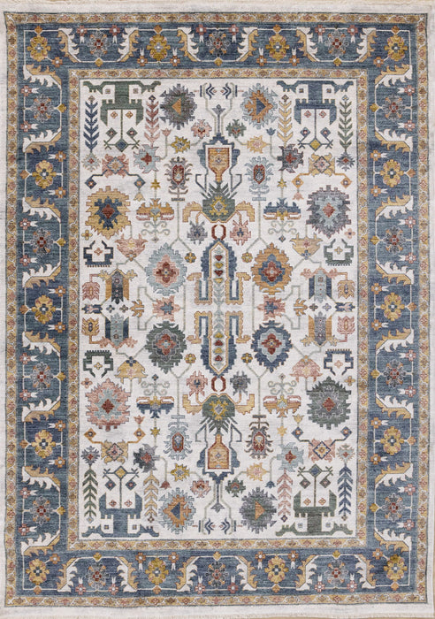 8' X 10' Medallion Area Rug (660204) - Cream / Blue / Green