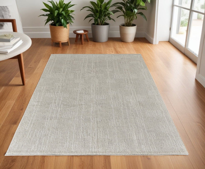 4' x 6' Wool Hand Knotted Area Rug - Tan And Ivory