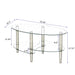 Giga transparent oval glass coffee table with oak wood legs and three-layer design, modern living room tea table