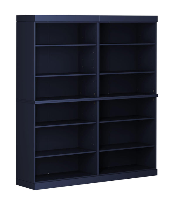 Adjustable Twelve Tier Library Bookcase - Navy Blue