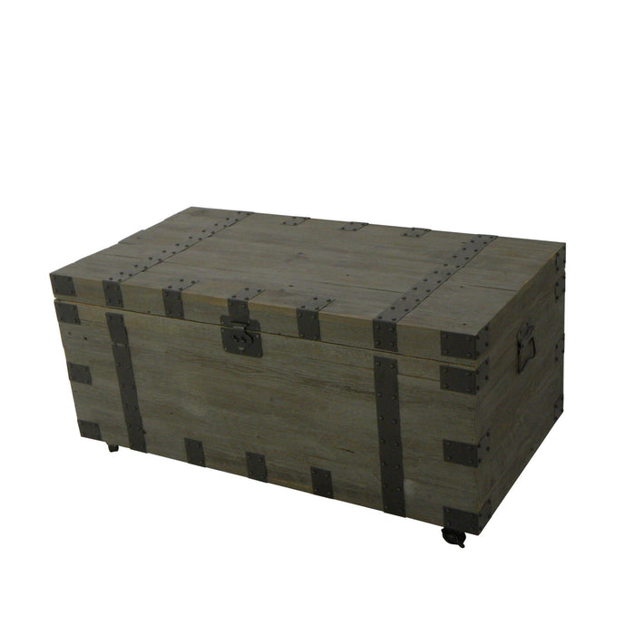 22" Reclaimed Wood Distressed Trunk Coffee Table - Brown