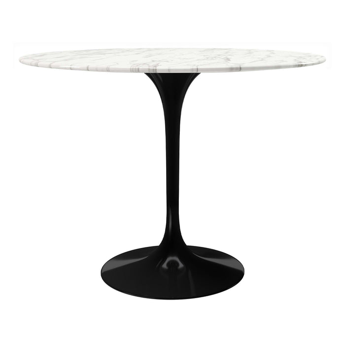 40" Marble And Metal Dining Table - Black