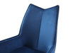 ESF 1218 swivel dining chair with cushioned seat and backrest, featuring a sleek modern design and metal base.