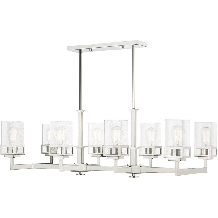 21" Eight Light Dimmable Chandelier With Shades - Silver