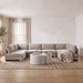 Velvet performance fabric Meridian Furniture U-shaped armless sectional with six pieces, modern stationary sectional sofa.