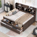 Giga Captain Bed with built-in bookshelves, three storage drawers, and a trundle for sleeping and storage.