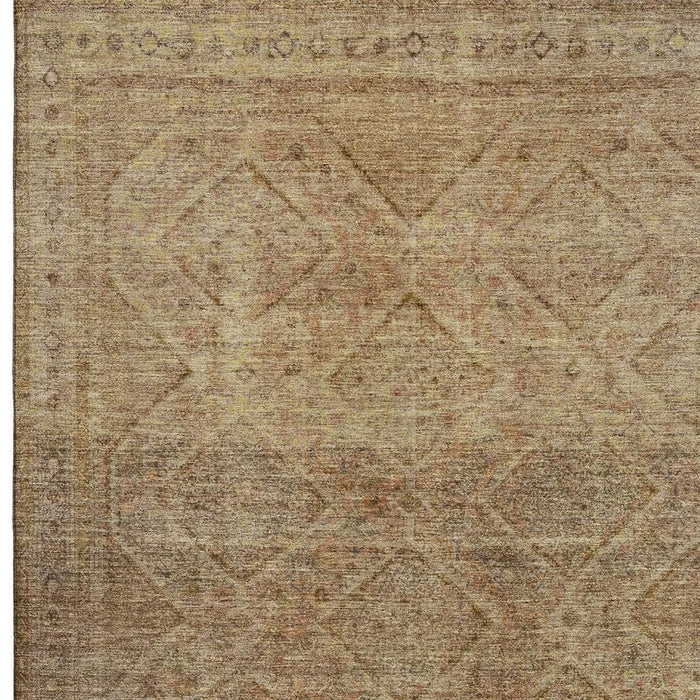 10' X 14' Geometric Washable Area Rug With UV Protection (716755) - Khaki / Beige