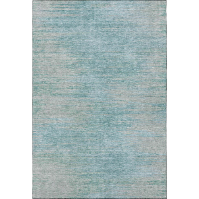 10' X 14' Abstract Washable Area Rug With UV Protection - Aqua And Gray