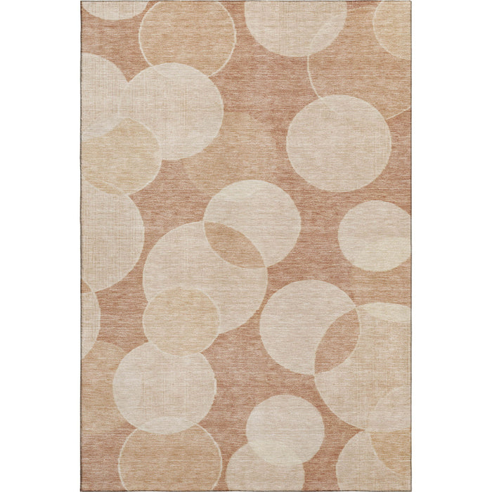 10' X 14' Geometric Washable Area Rug With UV Protection (700163) - Coral / Peach