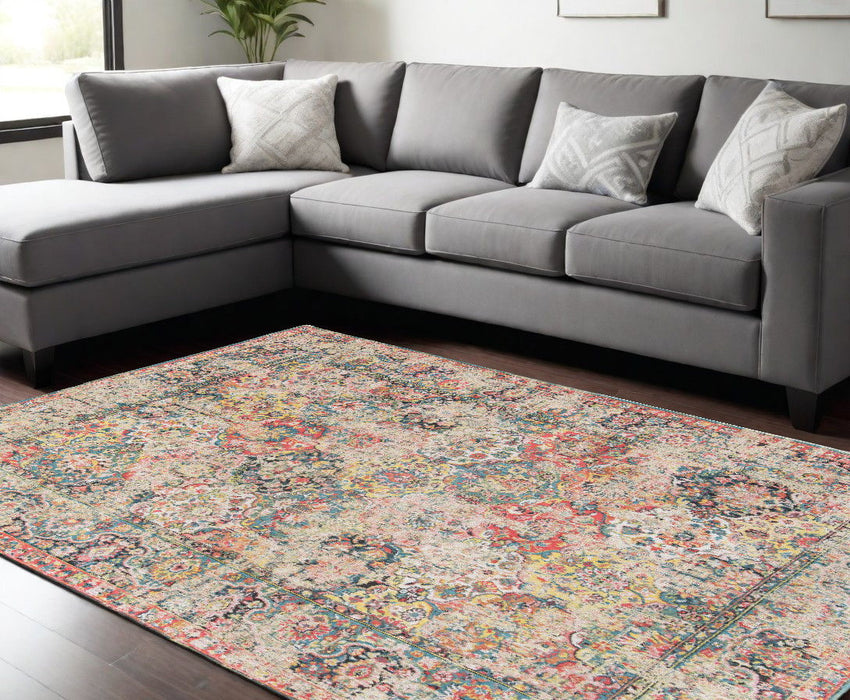 9' x 13' Oriental Non Skid Area Rug - Red