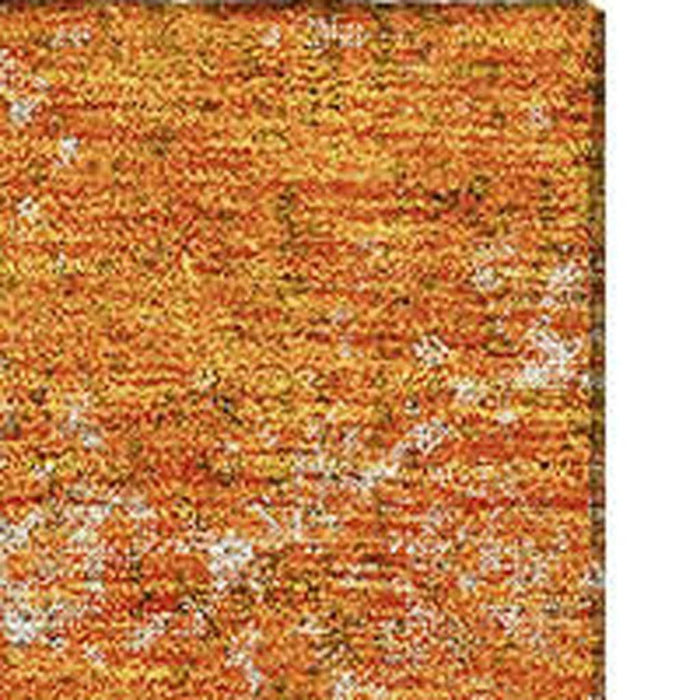 10' X 14' Abstract Washable Area Rug With UV Protection (674868) - Orange / Ivory