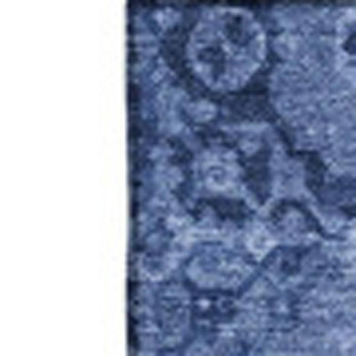8' X 10' Patchwork Washable Area Rug With UV Protection (653252) - Navy Blue / Ivory