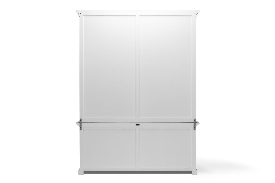 65" Solid Wood Frame Dining Hutch With Fourteen Shelves - White