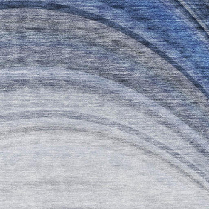 10' X 14' Ombre Washable Area Rug With UV Protection (650302) - Blue / Ivory / Gray