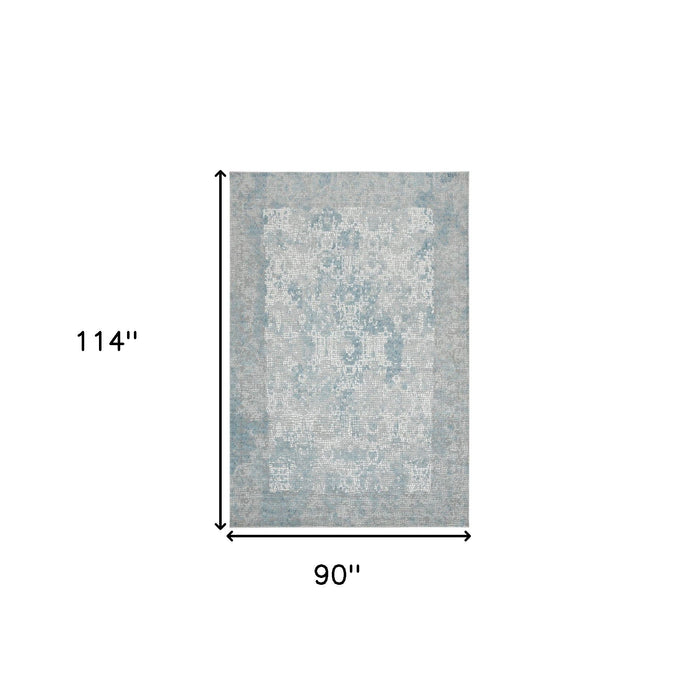 8' X 10' Medallion Viscose Area Rug - Gray
