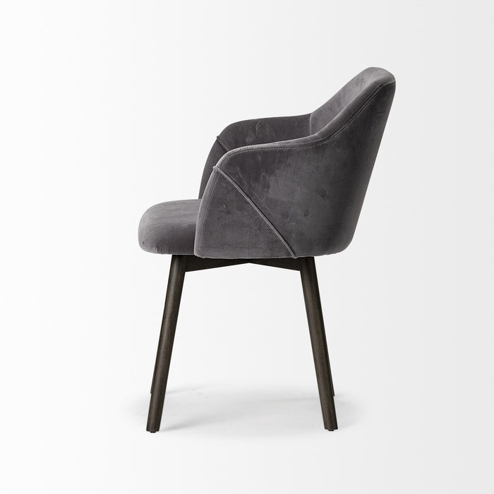 Upholstered Fabric Dining Room Arm Chair - Gray