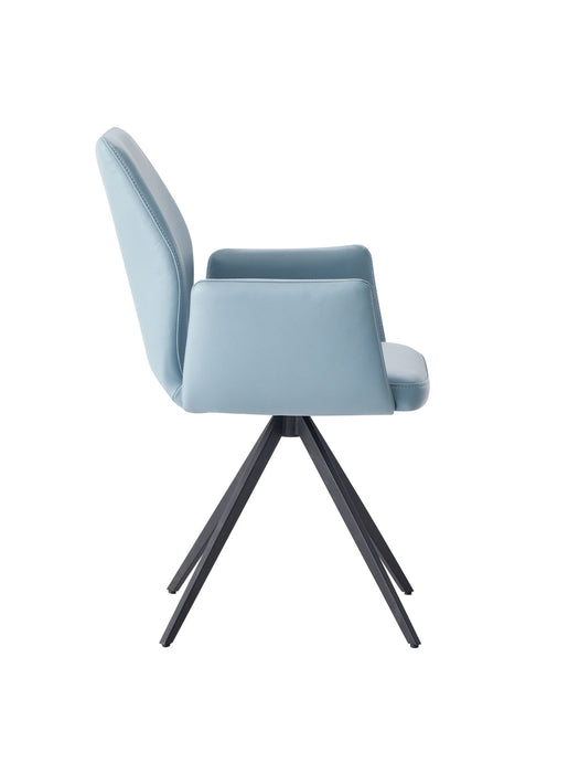 Upholstered Leather Dining Side Chair - Sage