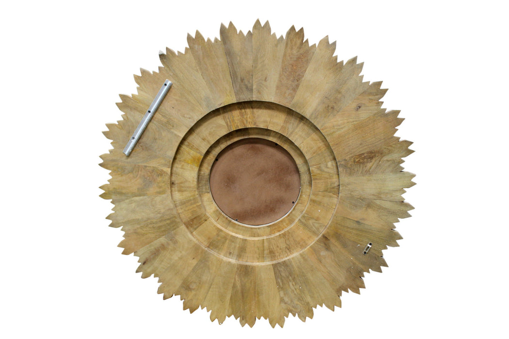 44" Antiqued Sunburst Framed Accent Mirror - Gold