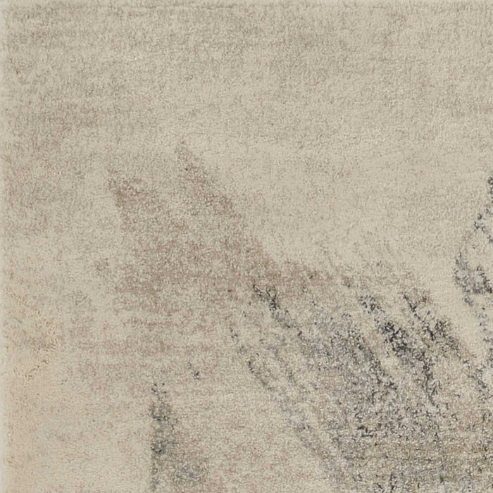 9' x 13' Machine Woven Abstract Brushstroke Indoor Area Rug - Ivory Gray
