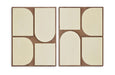 Mango wood wall decor by Meridian Furniture featuring two-piece wall art with natural, textured wooden design.
