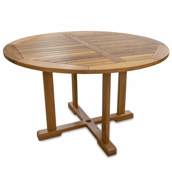48" Round Solid Teak Wood Dining Table - Brown