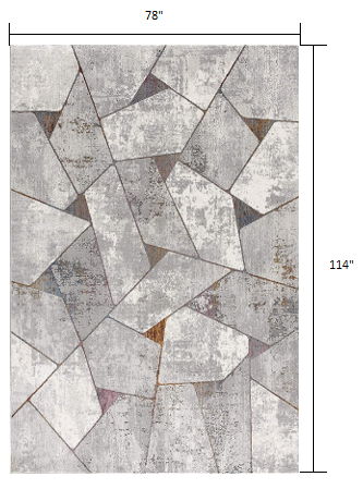 7' x 10' Geometric Area Rug - Gray