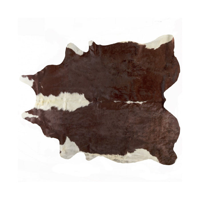 6' x 7' Natural Cowhide Area Rug - Brown And White