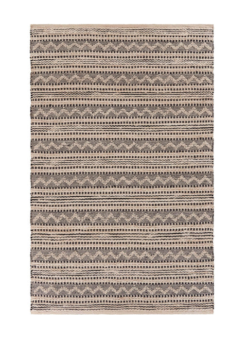 8' x 10' Chevron Stripe Area Rug - Black And Blush