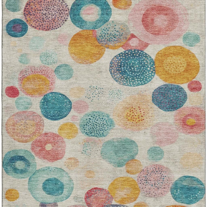 10' X 14' Geometric Washable Area Rug With UV Protection (707293) - Beige / Teal / Orange