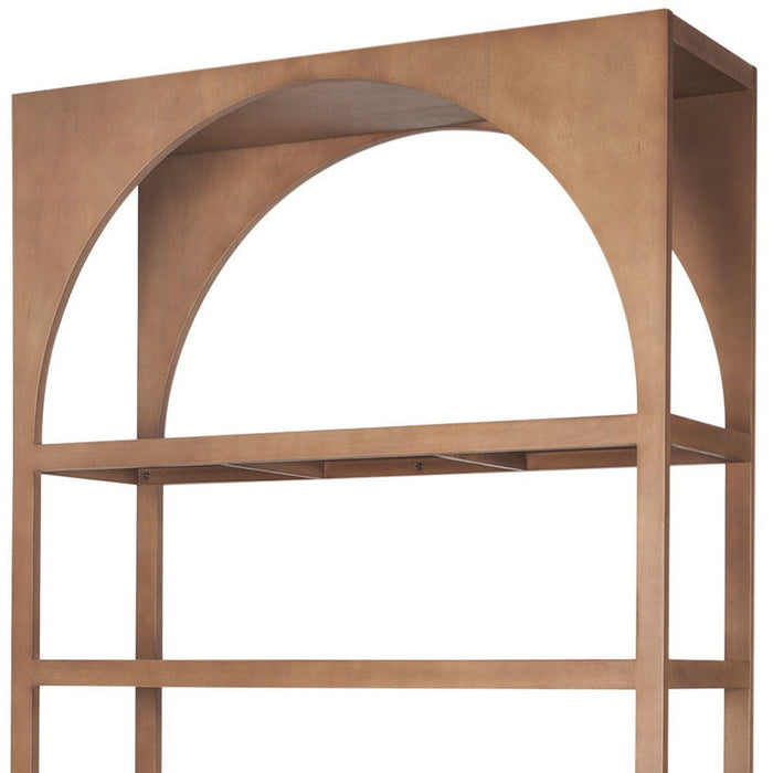 Arched Five Tier Bookcase - Brown