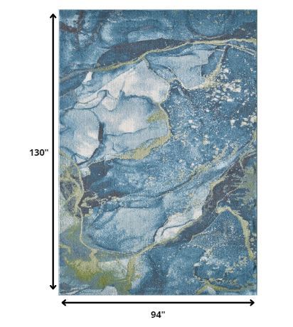 8' x 11' Abstract Area Rug - Teal Blue