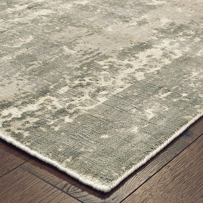10' x 14' Abstract Splash Indoor Area Rug - Gray And Ivory