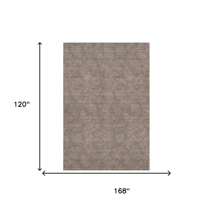 10' X 14' Geometric Washable Area Rug With UV Protection (682835) - Brown / Beige