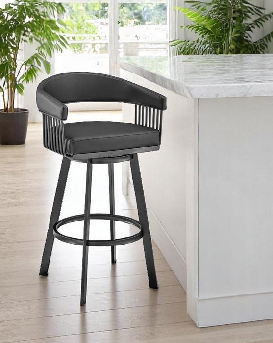 Swivel Low Back Bar Height Bar Chair - Black