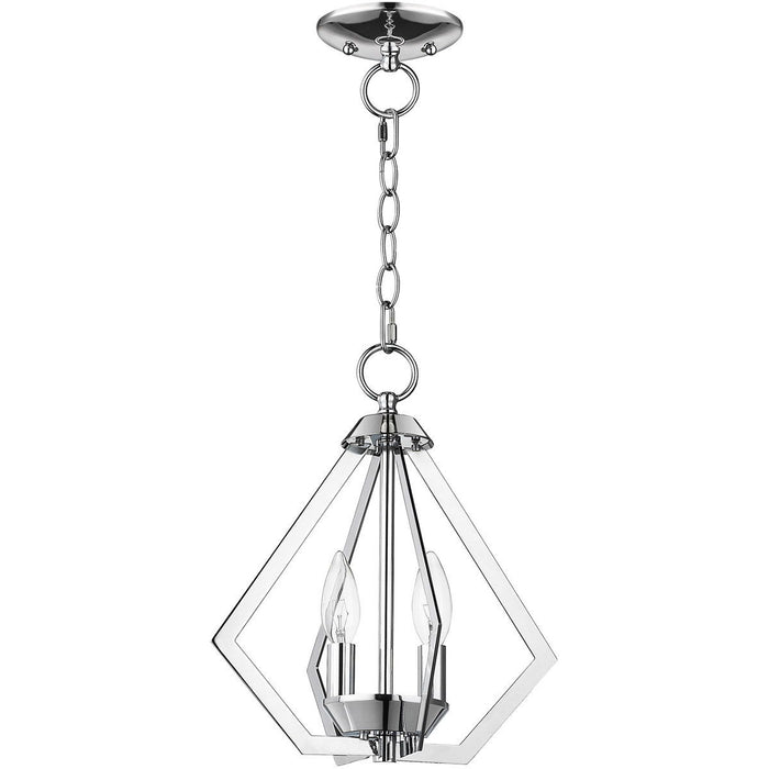 Two Light Dimmable Chandelier With Shades - Silver