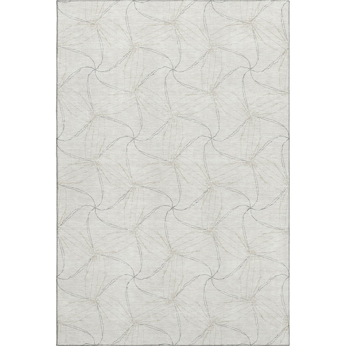 10' X 14' Geometric Washable Area Rug With UV Protection (676572) - Ivory / Gray