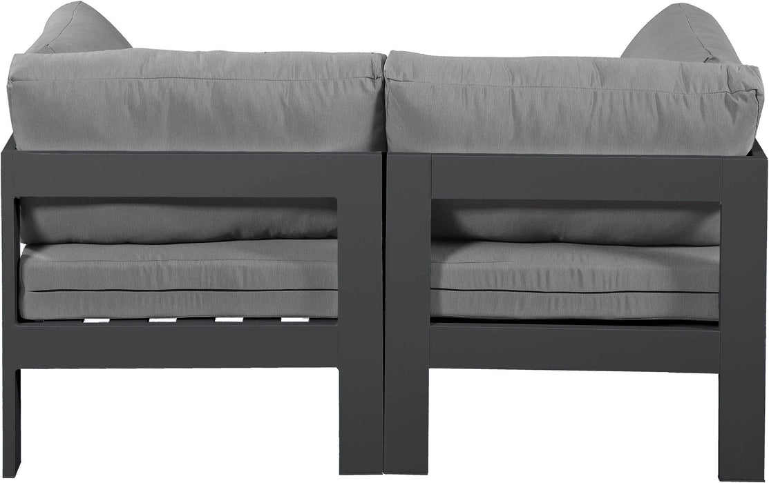 Nizuc - Outdoor Patio 2 Seat Modular Sofa With Gray Frame