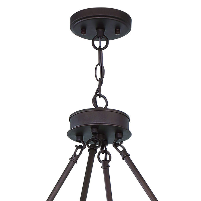 Candle Style Twelve Light Metal Dimmable Chandelier - Bronze